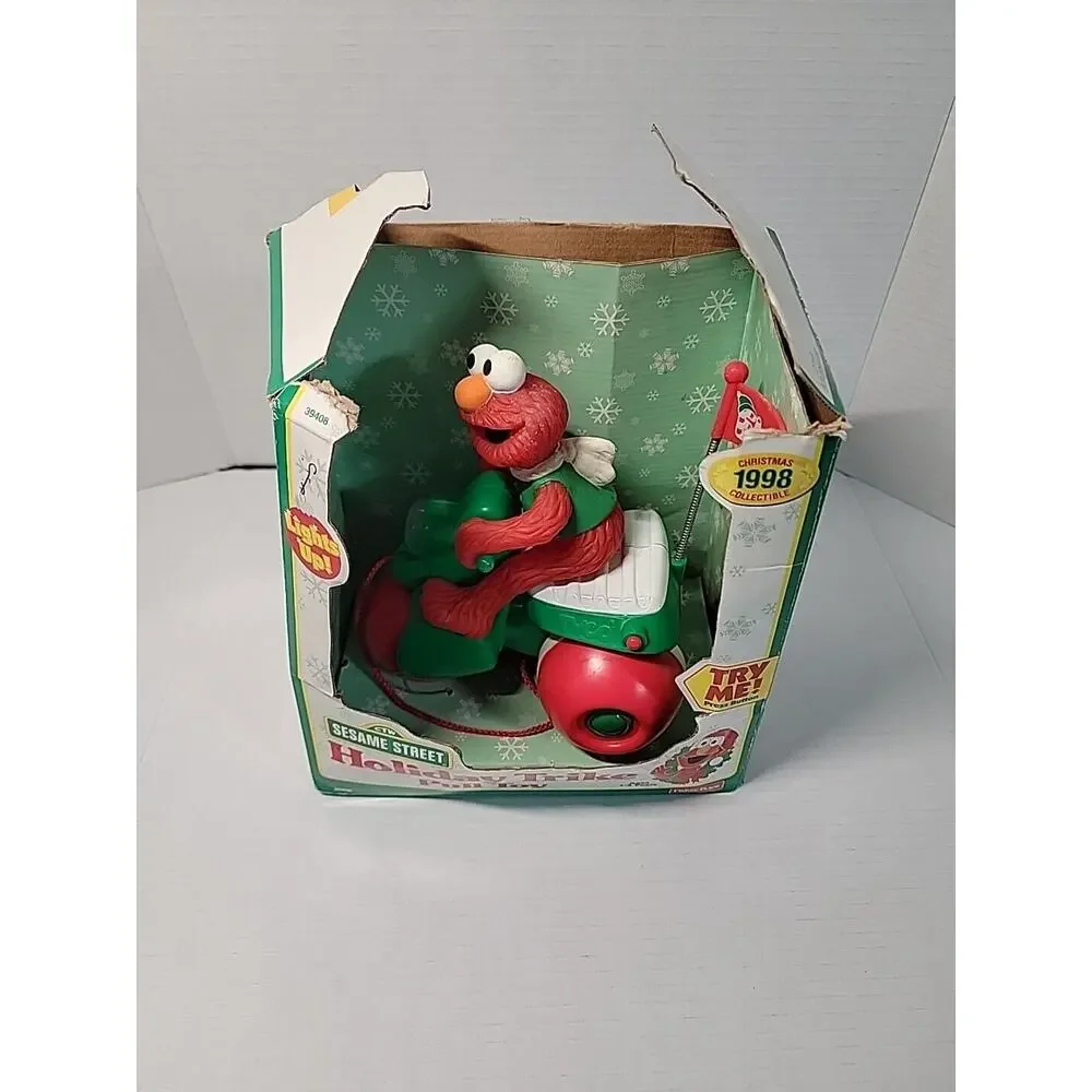 Fisher Price Tyco Elmo‎ 1998 Vintage  Trike Pull Toy Sesame Street Light New